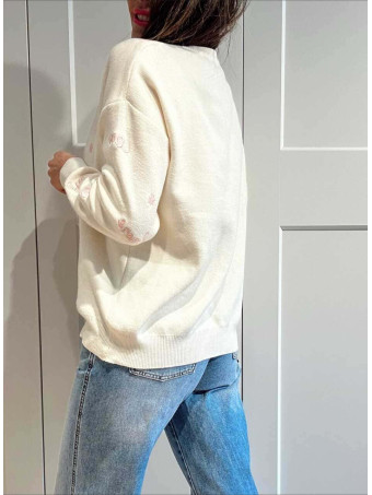 Punto con Bordados LOVE Beige HEVE