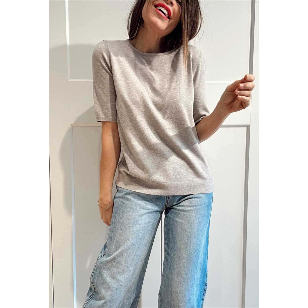 Punto Fino Manga Corta MARSYA Taupe HEVE