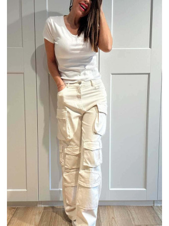 Pantalón Cargo Multi-Bolsillos GARRISON Beige HEVE