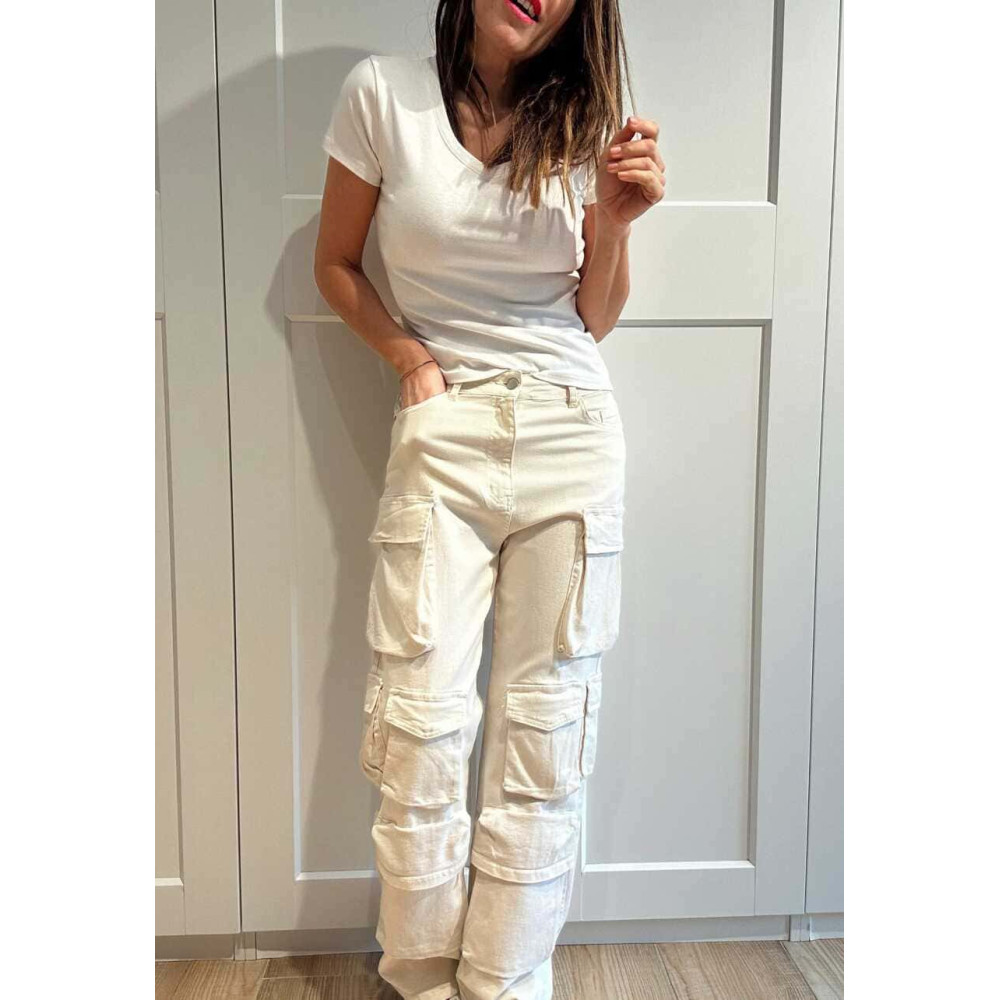 Pantalón Cargo Multi-Bolsillos GARRISON Beige HEVE