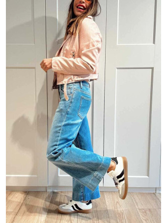 Cazadora Biker Efecto Piel HAZEM Rosa HEVE