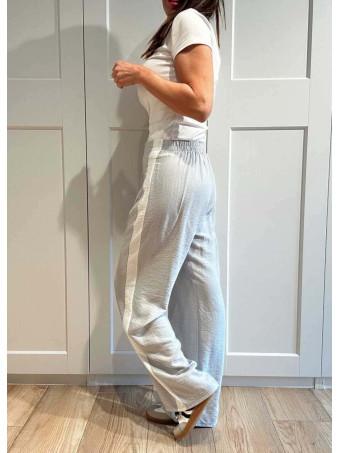 Pantalón Pinzas Franja Lateral FAREWELL Gris HEVE