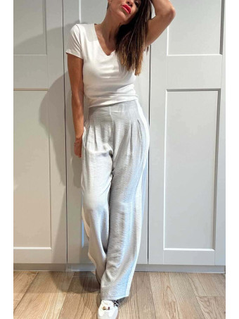 Pantalón Pinzas Franja Lateral FAREWELL Gris HEVE