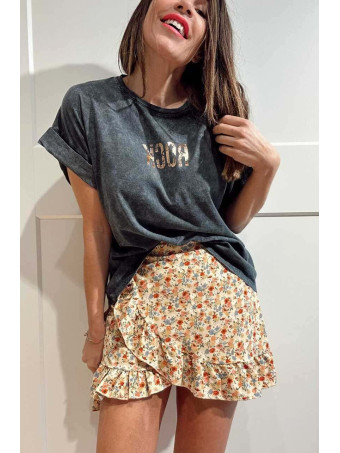 Falda Pantalón Floral RISYA Nude HEVE