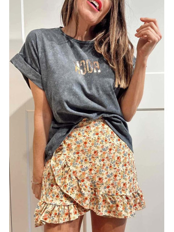 Falda Pantalón Floral RISYA Nude HEVE