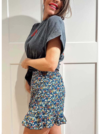 Falda Pantalón Floral RISYA Marino HEVE