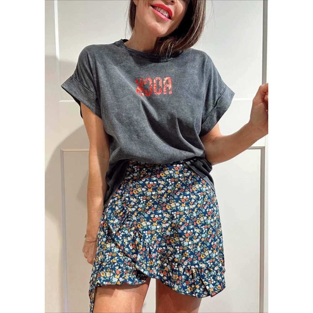 Falda Pantalón Floral RISYA Marino HEVE