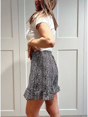 Falda Pantalón Estampada MAYZI Negro