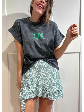 Falda Pantalón Estampada MAYZI Aguamarina HEVE