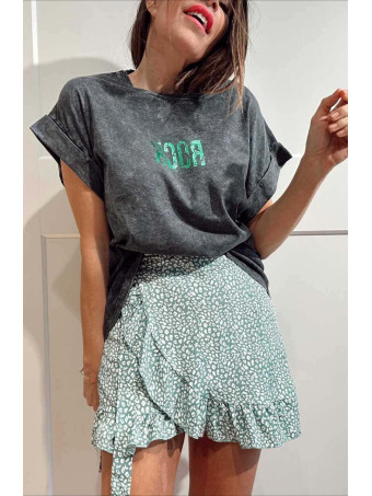 Falda Pantalón Estampada MAYZI Aguamarina HEVE