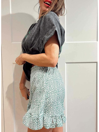 Falda Pantalón Estampada MAYZI Aguamarina HEVE