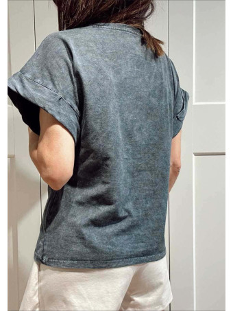 Camiseta Algodón LOS ÁNGELES Gris/Magenta HEVE