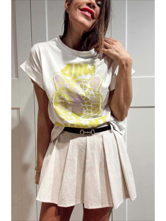 Camiseta Algodón WILD THANG Blanco/Lima HEVE