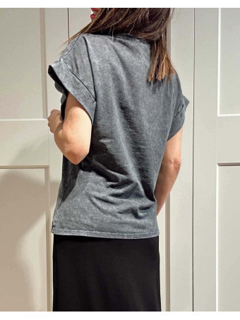 Camiseta Algodón REBEL AMOUR Gris/Magenta HEVE