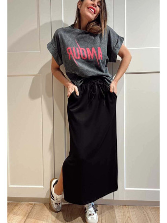 Falda Casual Soft Touch MASHUP Negro HEVE