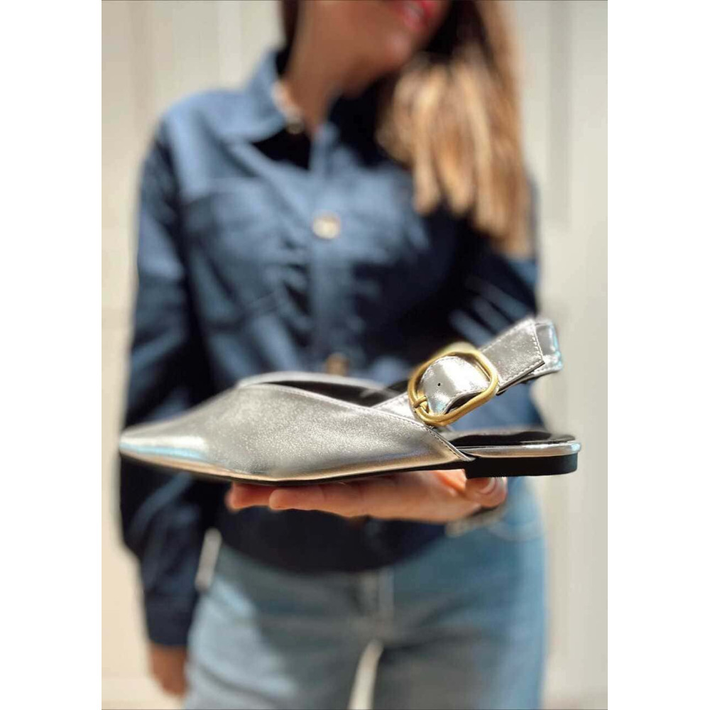 Zapato Destalonado Efecto Piel VYRESSA Plata HEVE