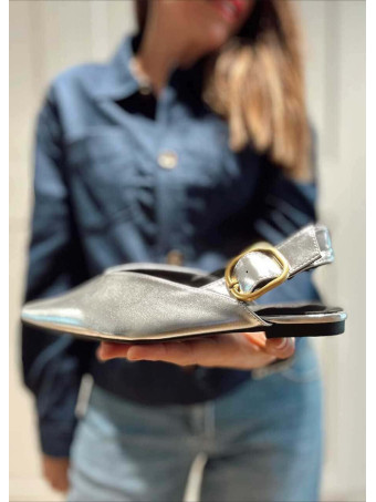 Zapato Destalonado Efecto Piel VYRESSA Plata HEVE