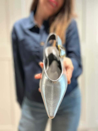 Zapato Destalonado Efecto Piel VYRESSA Plata HEVE