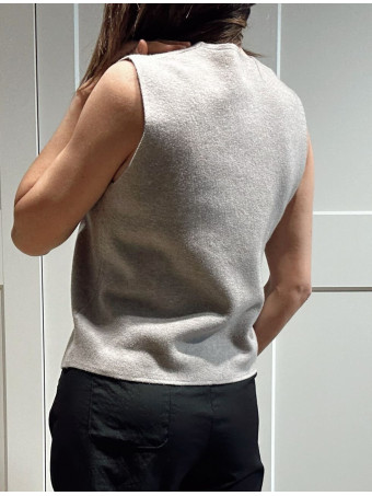 Chaleco Punto Botones TESSEN Gris HEVE