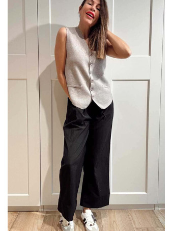 Pantalón Ancho Maxi-Dobladillo JAGOAN Negro HEVE