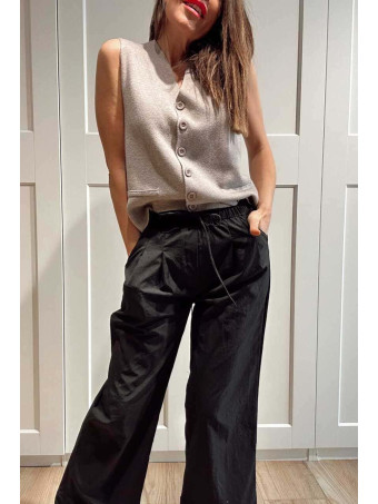 Pantalón Ancho Maxi-Dobladillo JAGOAN Negro HEVE