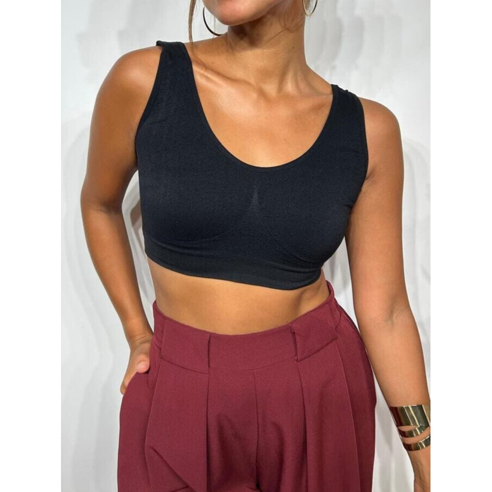 Top Deportivo Básico Microfibra Negro HEVE