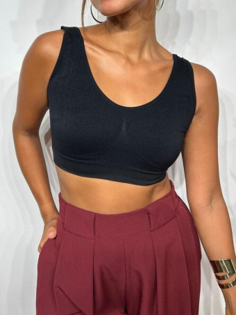 Top Deportivo Básico Microfibra Negro HEVE