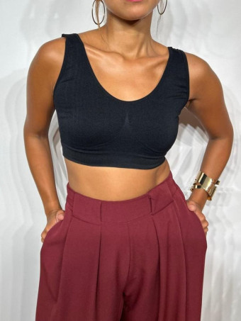 Top Deportivo Básico Microfibra Negro HEVE