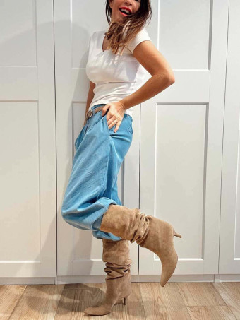 Pantalón Casual Style con Cinturón VIETTA Azul HEVE