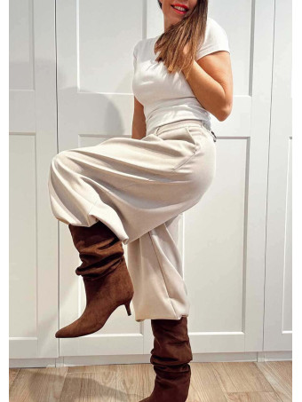 Bota Slouchy Efecto Ante CASTIEL Marrón HEVE