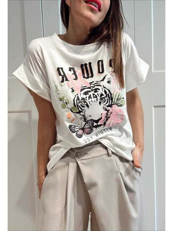 Camiseta Algodón WILD POWER Blanco HEVE