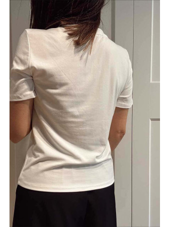 Camiseta Elástica Escote Pico SUTTON Blanco HEVE