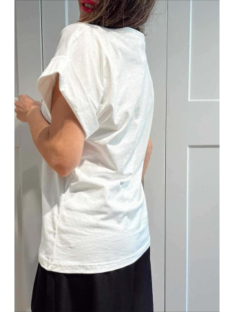 Camiseta Algodón ANIMAL THUNDER Blanco/Naranja HEVE