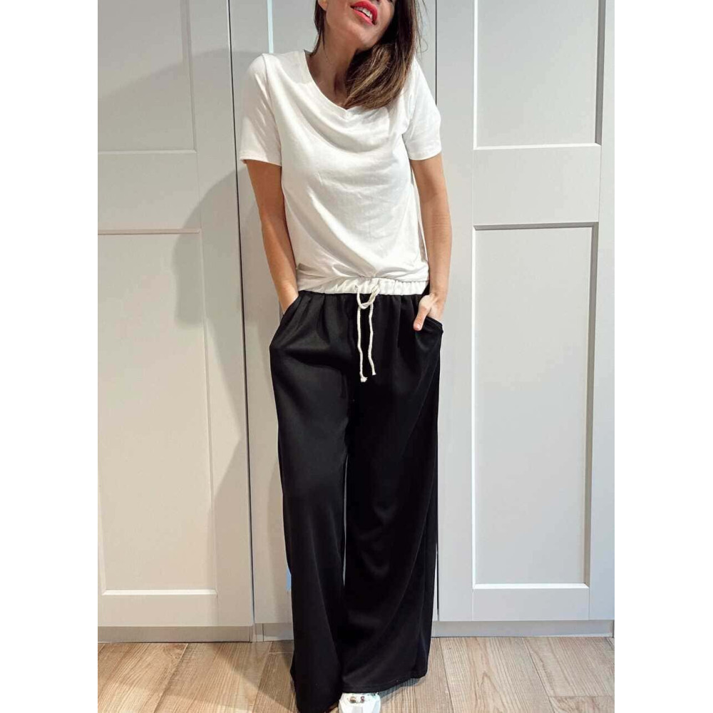 Pantalón Soft Touch Wide Leg JEAVYN Negro HEVE