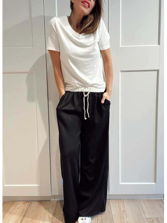 Pantalón Soft Touch Wide Leg JEAVYN Negro HEVE