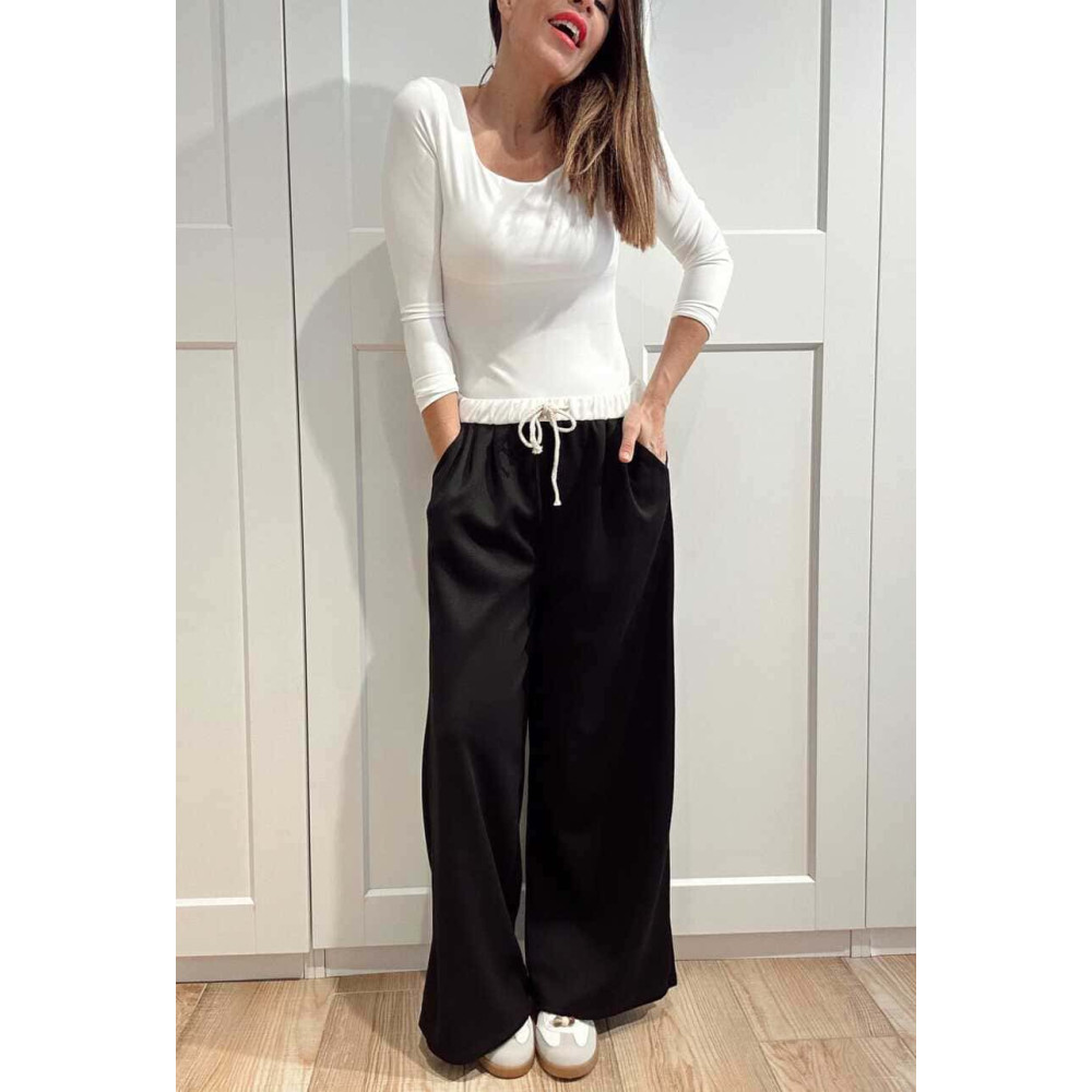 Pantalón Soft Touch Wide Leg JEAVYN Negro HEVE