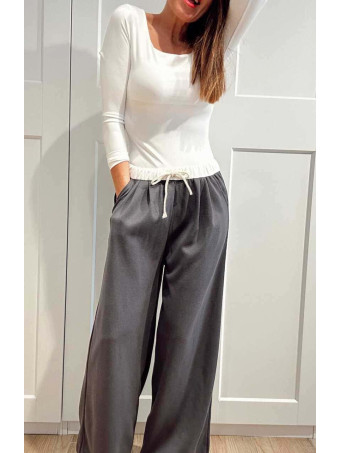 Pantalón Soft Touch Wide Leg JEAVYN Gris HEVE
