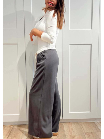Pantalón Soft Touch Wide Leg JEAVYN Gris HEVE