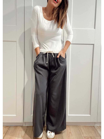 Pantalón Soft Touch Wide Leg JEAVYN Gris HEVE