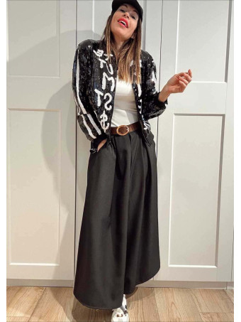 Bomber Lentejuelas Lettering THE BEST DRESSED Negro HEVE