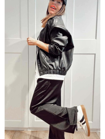 Pantalón Largo Satinado KENDREW Negro HEVE