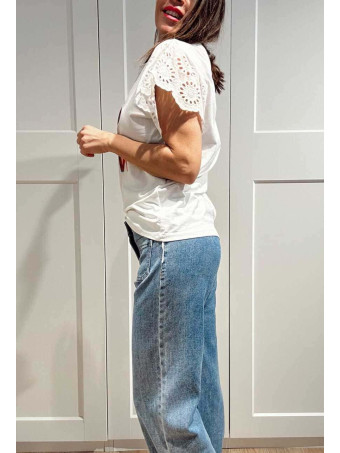 Camiseta Volante NEVER SAY NEVER Blanco HEVE