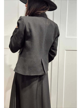 Chaqueta Tweed Estilo Chanel KERYTHIA Negro HEVE