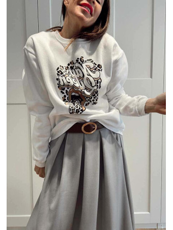 Sudadera Estampada NAP QUEEN Blanco HEVE