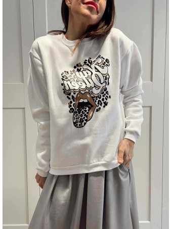 Sudadera Estampada NAP QUEEN Blanco HEVE