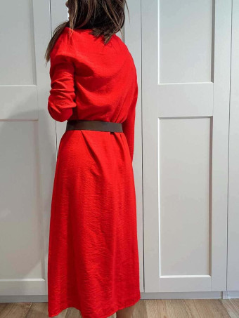 Vestido Camisero con Cinturón SILORA Rojo HEVE