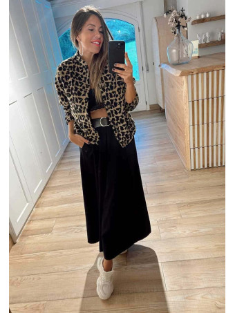 Falda Larga con Cinturón MIRENAI Negro HEVE