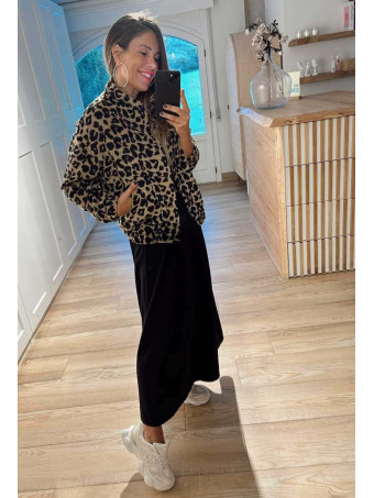 Falda Larga con Cinturón MIRENAI Negro HEVE