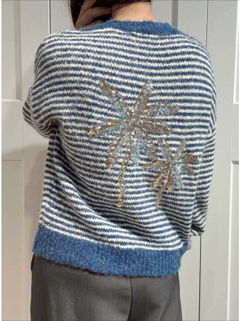 Jersey Rayas con Lentejuelas PALMORIE Marino HEVE