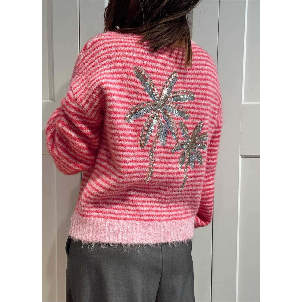 Jersey Rayas con Lentejuelas PALMORIE Rosa HEVE